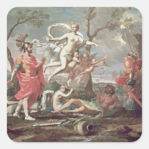 Venus Arming Aeneas, 1639 Quadratischer Aufkleber