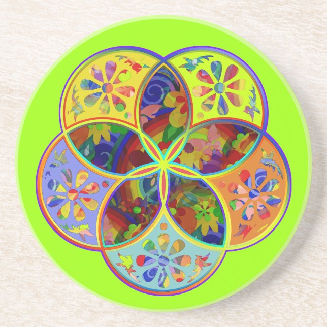 Venus Blume der Liebe schöne Künste Blume Power Sandstein Untersetzer (Vorne)