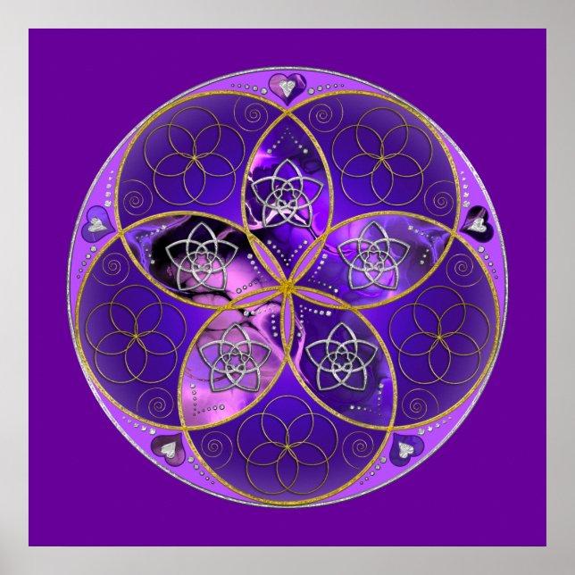 Venus Blume der Liebe schöne Künste violett rosa Poster (Vorne)