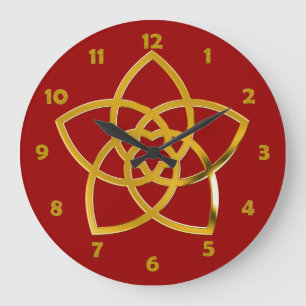 VENUS-BLUME/Venusblume GOLD-/Uhrgesichtszahl Große Wanduhr