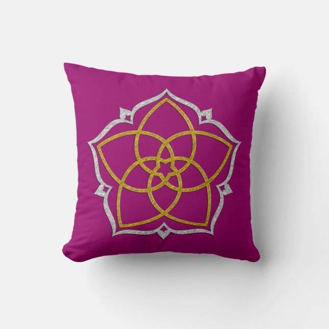 VENUS BLUME / Venusblume Lotus GOLD SILVER Kissen (Vorderseite)