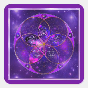 Venus-Blume von Liebe-schöne Künste Universum Quadratischer Aufkleber