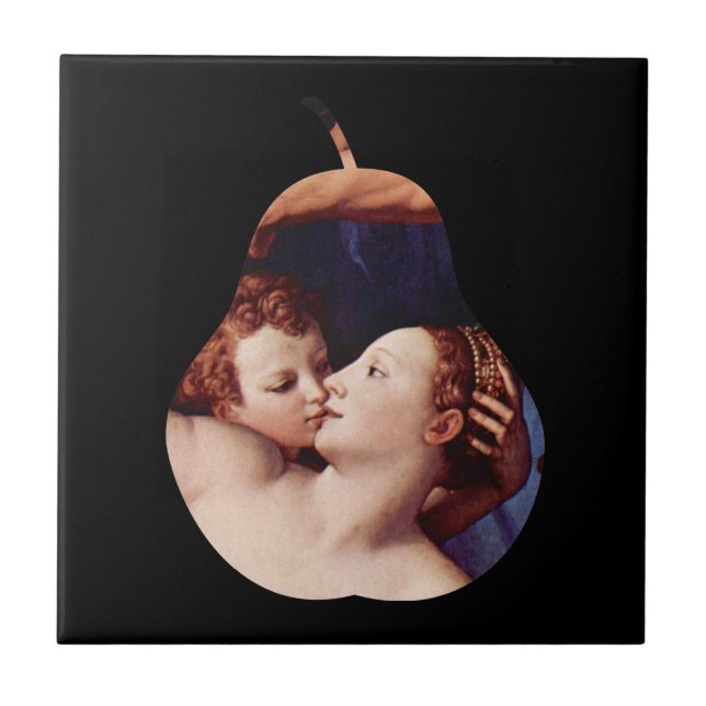 Venus Cupid Follikel und Zeit von Bronzino Tile Fliese (Vorderseite)