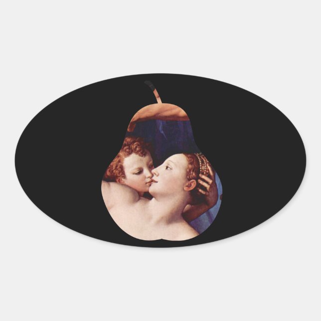 Venus Cupid Follikelzeit von Bronzino Oval Sticker (Vorderseite)