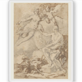 Venus, der von Vulkan die Waffen von Aeneas erhält Aufkleber