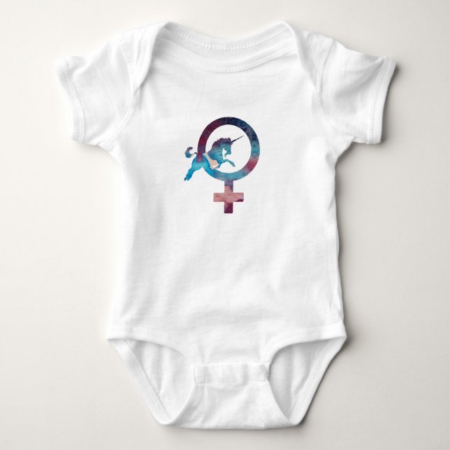 Venus-Einhorn Baby Strampler (Vorderseite)