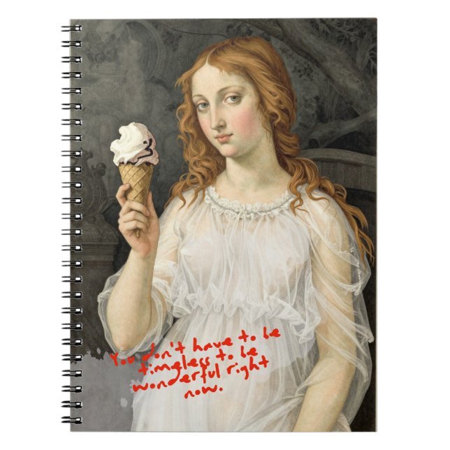 Venus + Eiscreme Sandro Botticelli Notizbuch Notizblock (Vorderseite)