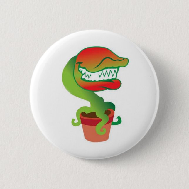 Venus Fliegenfalle Cartoonknopf Button (Vorderseite)