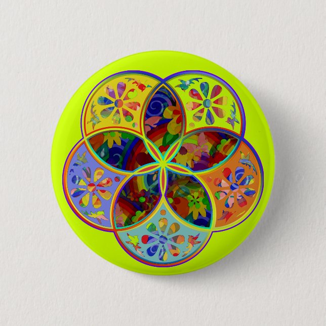 Venus Flower of Love fineART Flower Power Button (Vorderseite)