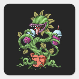 Venus Fly Fly Bubble Tee Geschenk Karnevorische Pf Quadratischer Aufkleber