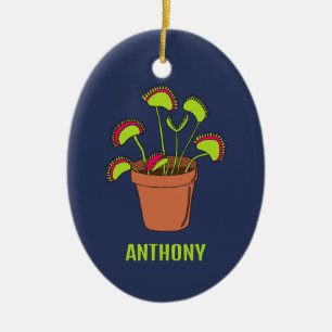 Venus Fly Trap Pflanze Illustration Personalisiert Keramik Ornament