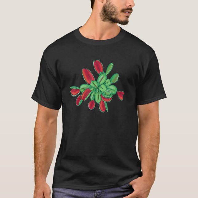 Venus Fly Trap Pflanze T-Shirt (Vorderseite)