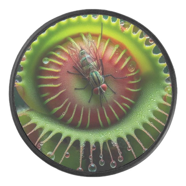 Venus Flytrap Floral Bold Fun Whimsical  Eishockey Puck (Vorderseite)