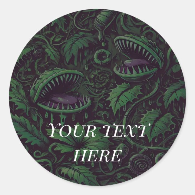 Venus Flytrap Green Slime Halloween-Party Runder Aufkleber (Vorderseite)