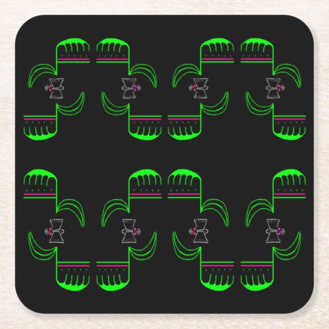 Venus Flytrap Musterpapier Untersetzer (Vorderseite)