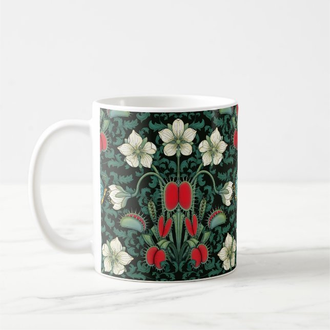 Venus Flytrap und Blue Butterfly Kaffeetasse (Links)