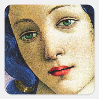 Venus in blau quadratischer aufkleber