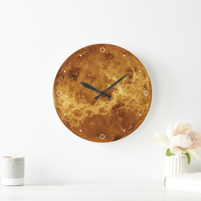 Venus Planet Solar System Libra Liebe Orange Große Wanduhr (Zuhause)