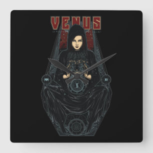 Venus Quadratische Wanduhr