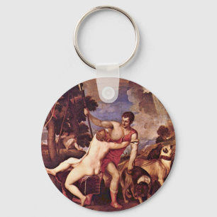 Venus und Adonis, durch Tizian Schlüsselanhänger