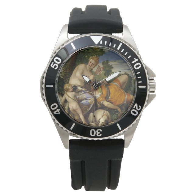 Venus und Adonis (von Paolo Veronese) Armbanduhr (Vorderseite)