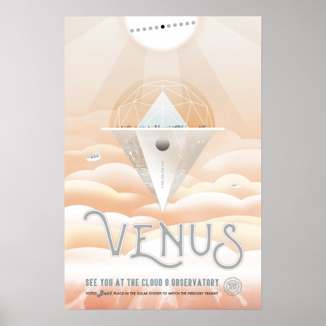 Venus Vintag Space Travel Poster (Vorne)