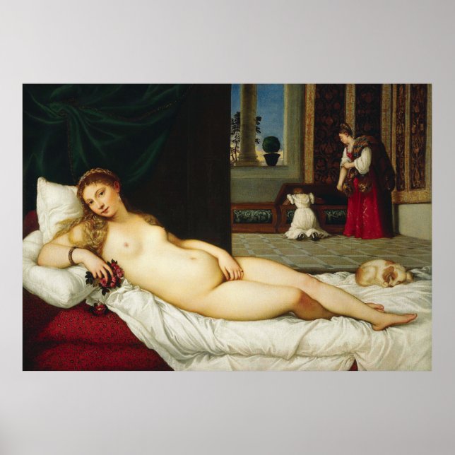 Venus von Urbino von Tizian Poster (Vorne)