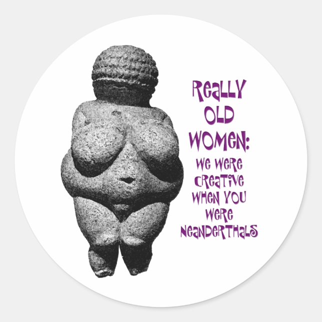 Venus von Willendorf Runder Aufkleber (Vorderseite)