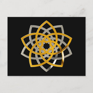 Venusblume Duo Gold Silver   schwarz Postkarte