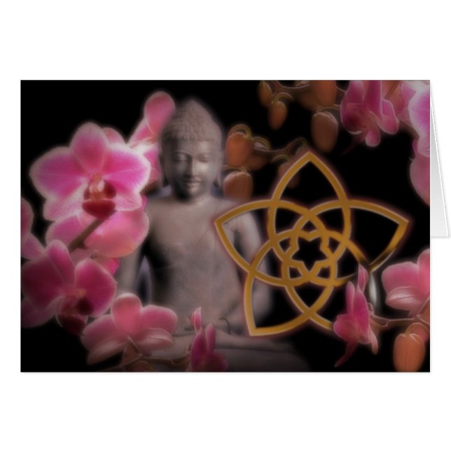 VENUSBLUME mit Buddha & Orchidee (Vorderseite (Horizontal))