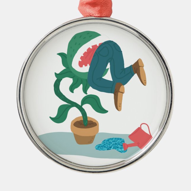 Venusfliegenfalle gefüttert silbernes ornament (Vorne)