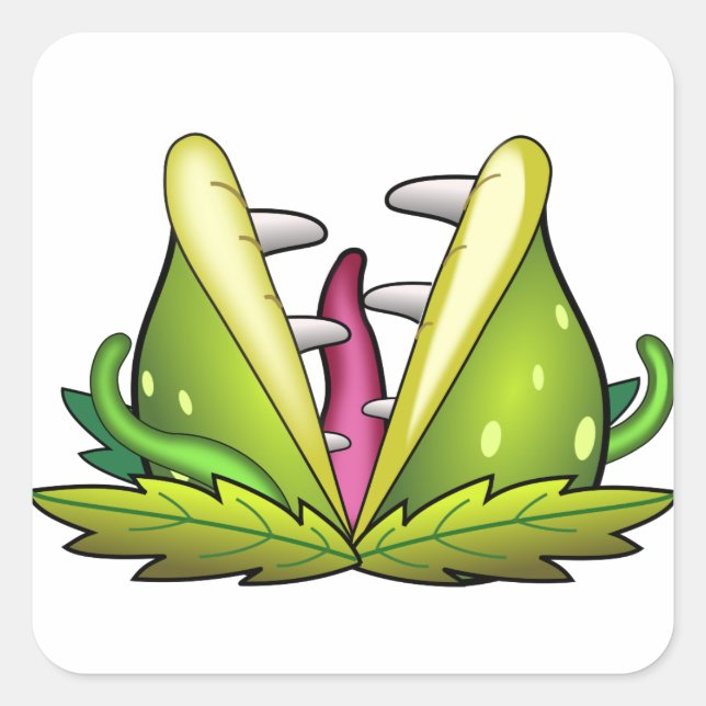 Venusfliegenmonster Quadratischer Aufkleber (Vorderseite)