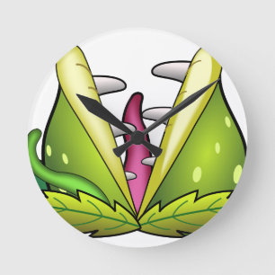Venusfliegenmonster Runde Wanduhr