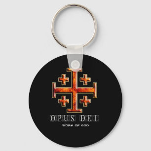 Ver 3 - Jerusalem Kreuz - Opus Dei - Schwarz zurüc Schlüsselanhänger
