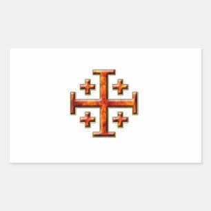 Ver 3 - Jerusalem-Kreuz - Schluss Rechteckiger Aufkleber