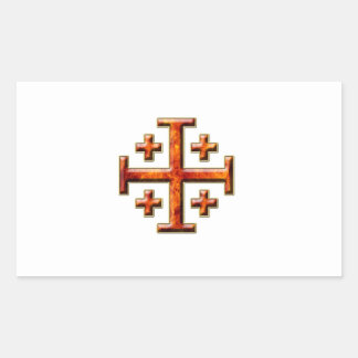 Ver 3 - Jerusalem Kreuz - Zurück entfernen Rechteckiger Aufkleber