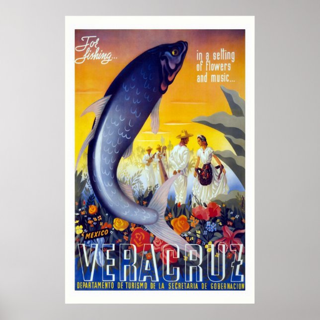 "Vera Cruz" Vintage Travel Poster (Vorne)