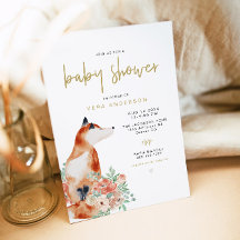 VERA Greenery & Terracotta Floral Fox Babydusche