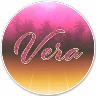 Vera Prénom Golden Pink Autocollants