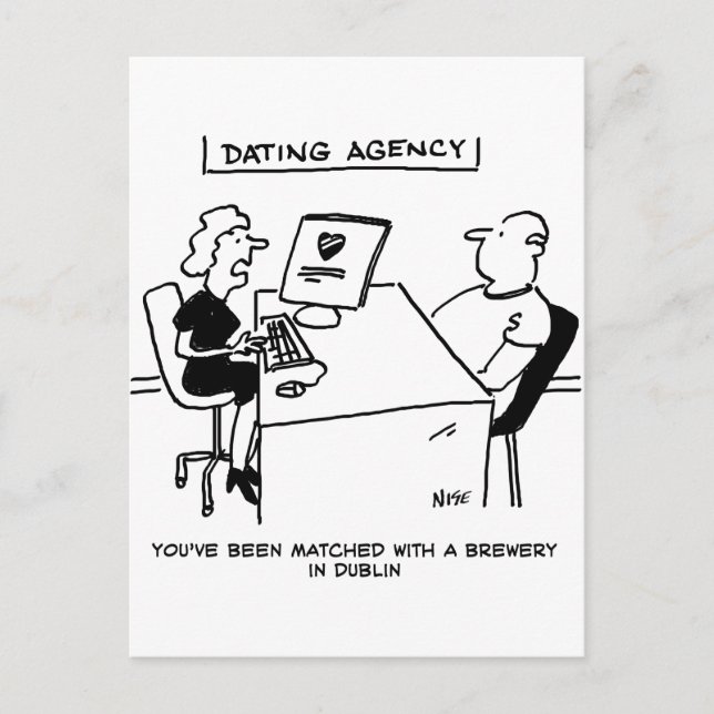 Verabredet Agentur passt zu einer Brauerei Postkarte (Vorderseite)