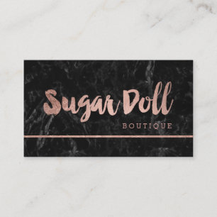 Verabredungs-Rosengoldtypographieschwarzmarmor Terminkarte