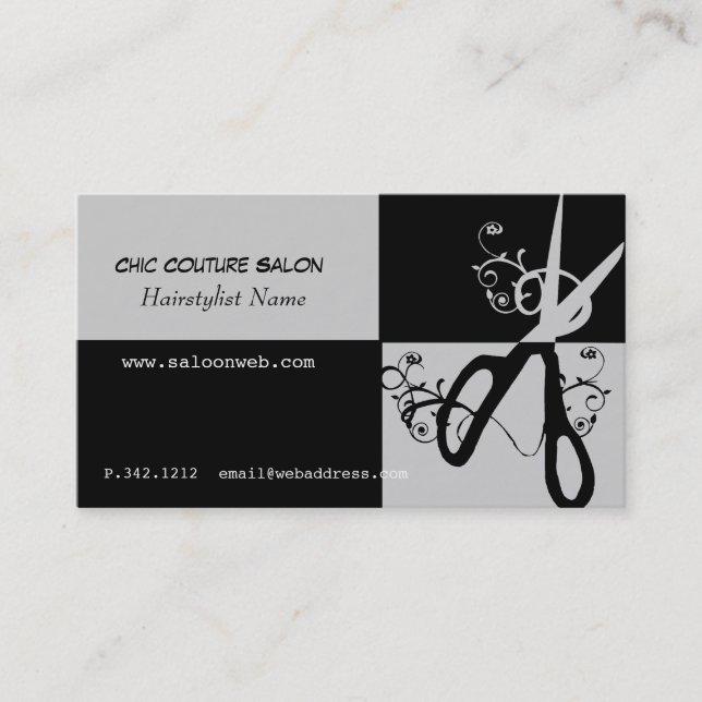 VerabredungScissor Superchic-Haar-Stylist Wirbel Terminkarte (Vorderseite)