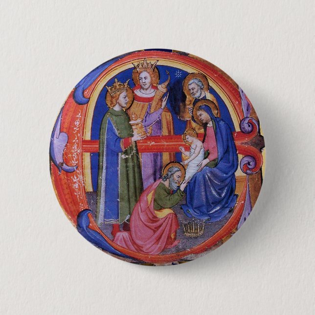 VERABSCHIEDEUNG DES NATIVITÄTSPARCHMENTS VON MAGI  BUTTON (Vorderseite)