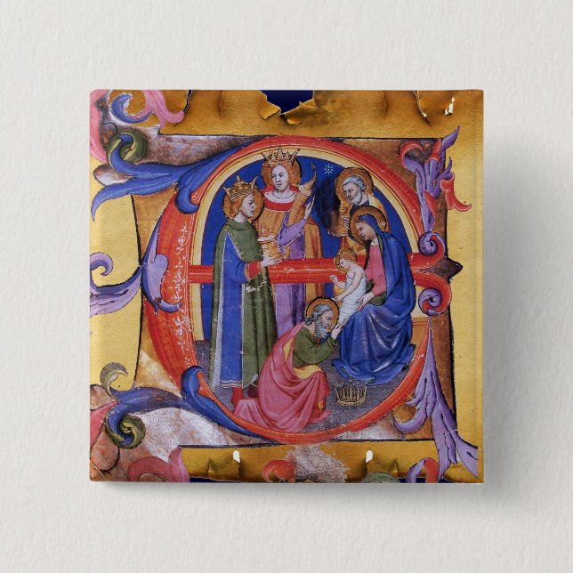 VERABSCHIEDEUNG DES NATIVITÄTSPARCHMENTS VON MAGI  BUTTON (Vorderseite)