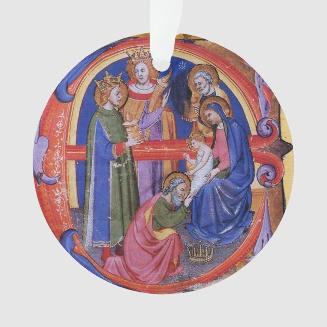 VERABSCHIEDEUNG DES NATIVITÄTSPARCHMENTS VON MAGI  ORNAMENT (Vorderseite)