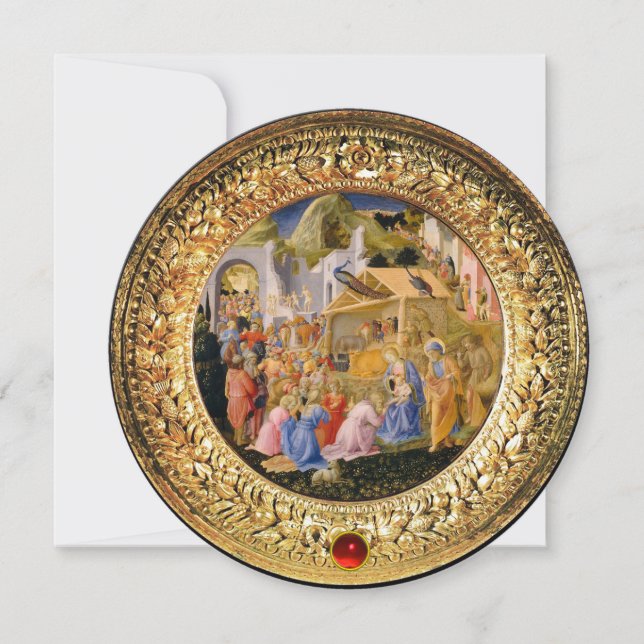 VERABSCHIEDUNG VON MAGI Fra Angelico, Gemstone, We Einladung (Vorderseite)