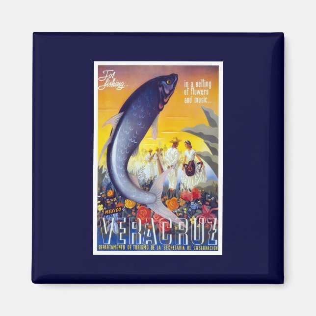 Veracruz, Mexiko Vintag Magnet (Vorne)