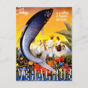 Veracruz Mexiko Vintage Reiseposter Restauriert Postkarte