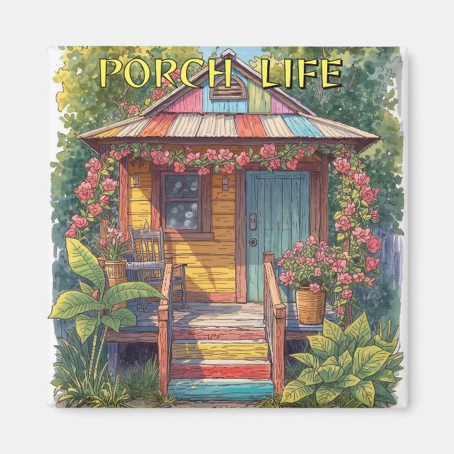 Veranda-Leben Tiny House Magnet (Vorne)