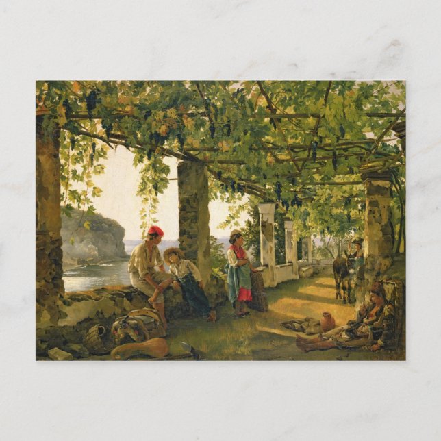 Verandah mit verdrehten Reben, 1828 Postkarte (Vorderseite)